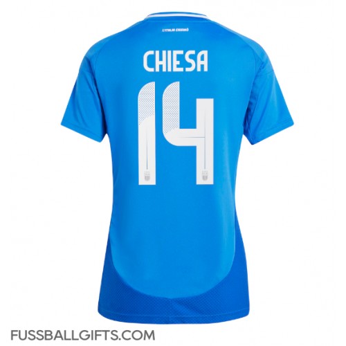 Italien Federico Chiesa #14 Fußballbekleidung Heimtrikot Damen EM 2024 Kurzarm